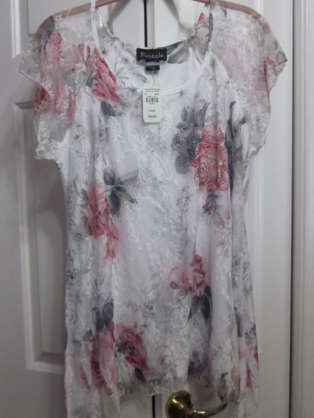 NWT Frazzle Lined Lace Sharkbite Tunic Sz L